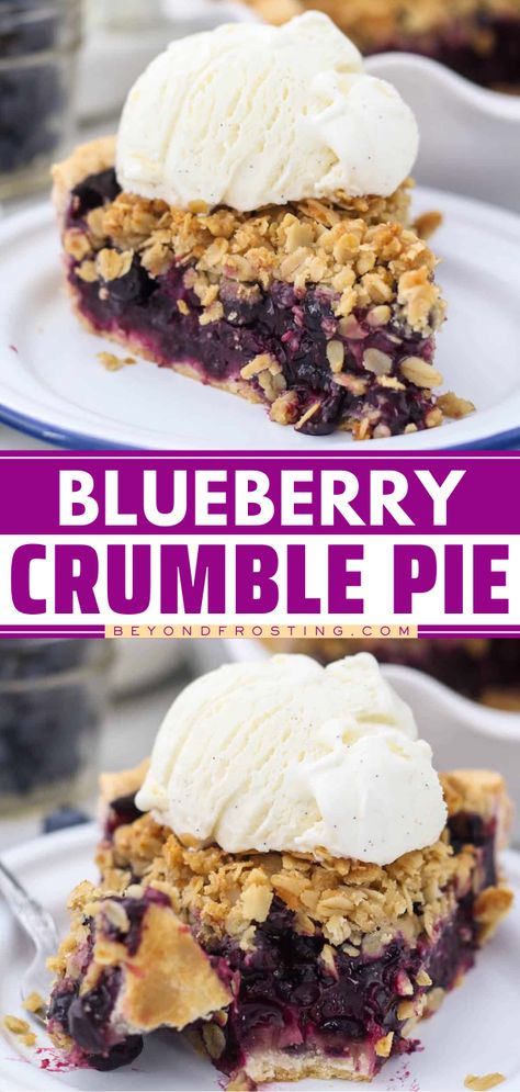 Looking for 4th of July baking ideas? This fun summer dessert is one of the things to make with fresh blueberries! It's an easy Blueberry Crumble Pie. From the rich, juicy filling to the buttery crumble topping, this blueberry pie recipe is delicious in every bite! Crumble Topping With Oats, 4th Of July Baking, Pie Crumble Topping, Day Party Food Ideas, Frozen Blueberry Pie, Fresh Berries Dessert, Blueberry Crumb Pie, Blueberry Pie Filling Recipes, Easy Blueberry Crumble