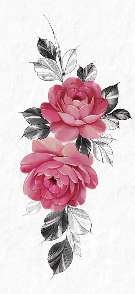 Peony Flowers Tattoo Designs, Floral Tattoo Design Peonies, Peonie Flower Drawings, Fineline Roses Tattoo, Realistic Peonies Tattoo, Peony Flowers Drawing, Camilla Tattoo Flower, Peonie Tattoo Designs, Peony Flower Illustration