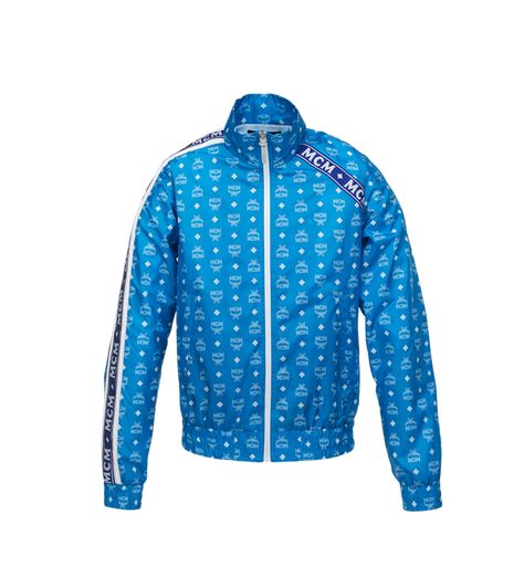 MCM Men's Nylon Track Jacket. #mcm #cloth Mcm Jacket, Haute Couture Brands, Blue Style, Mens Outerwear, Track Jacket, Track Jackets, Leather Coat, Puma Jacket, Logo Print