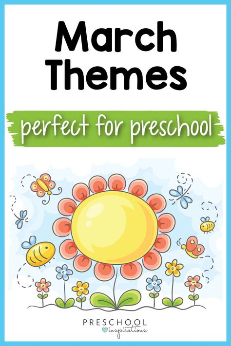 March is such a fun time in preschool - make it a breeze with these March preschool themes! There are awesome theme ideas like garden, flowers, and rain, and a whole ton of materials and resources included for each theme! March Daycare Themes, March Themes For Preschool, Spring Themes, March Preschool Themes, Spring Lesson Plans For Preschool, April Preschool Themes, April Preschool, Spring Lesson Plans, Daycare Themes