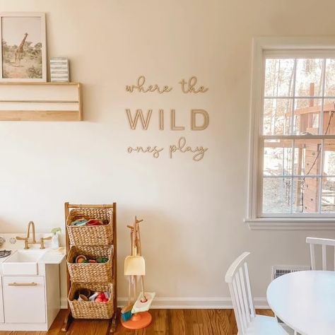 Playroom Wall Decor, 24" XL Where The Wild Ones Play Nursery Sign Wooden Wall Art Decoration for Kids Toddler Room Decor Boys and Girls Home Bedroom Word Sign (Wood - Natual Color) Where The Wild Ones Play, Playroom Quotes, Dream Playroom, Kids Room Quotes, Room Decor Boys, Room Quotes, Play Room Decor, Toddler Boy Room Decor, Girls Home