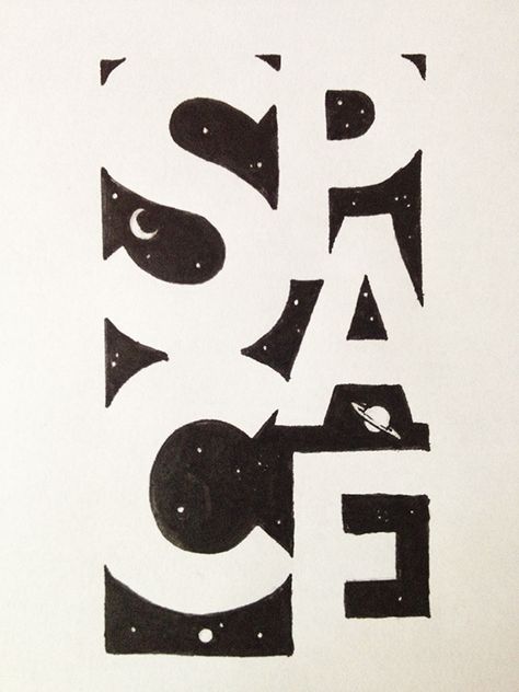 Lazy Typography, Balance Typography, Negative Space Graphic Design, Image Typography, Interesting Typography, Space Typography, Big Typography, Typography Art Illustration, Expressive Typography