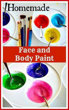 Homemade Face and Body Paint - Recipe uses corn starch, lotion or cream, water and store brand liquid food color. #kidsactivities #activityideas Face Paint Recipe, Paint For Kids, Homemade Face Paints, Craft Recipes, Paint Recipe, Liquid Food, Face Painting Easy, Water Food, Human Canvas