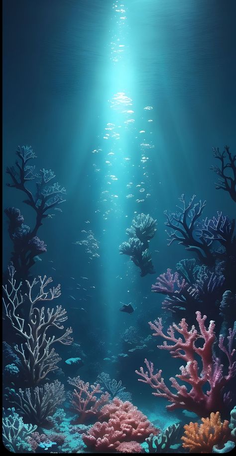 Underwater Ocean Wallpaper, Tropical Fish Wallpaper, Ocean Floor Aesthetic, Ocean Floor Art, Sea Floor Painting, Ocean Depths Aesthetic, Sea Floor Tattoo, Aquarium Aesthetic Drawing, Coral Reef Wallpaper Iphone