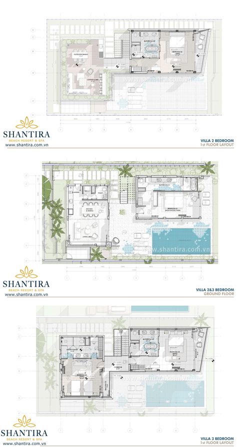 Bali Resort Villa Design, Resort Floor Plan Layout, 3 Bedroom Layout Floor Plans, Villa Resort Design, Villa Design Layout, 3 Bedroom Villa Floor Plans, Resort Plan Architecture, Villa Hotel Design, Resort Villa Interior