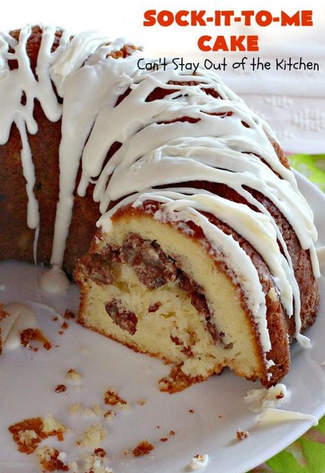 Sock-It-To-Me Cake – Can't Stay Out of the Kitchen Pie, Sick It To Me Cake, Cake Mix Pound Cake Recipe Duncan Hines, Socket To Me Cake Recipe, Sock It To Me Cake Recipe Duncan Hines, Duncan Hines Cake Mix Recipes, Sock It To Me Cake Recipe, Honey Bun Cake Recipe, Sock It To Me Cake