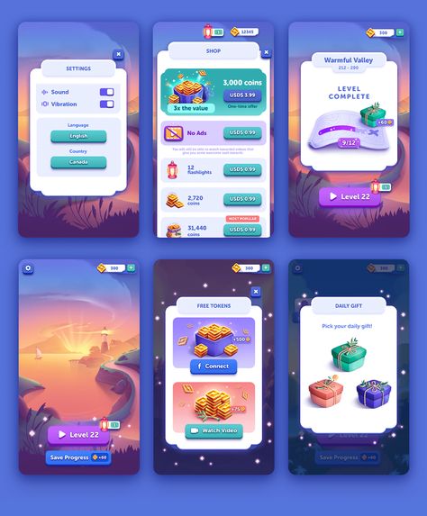 Word Lanes Interface on Behance Puzzle Game Ui, Idle Game, Mobile App Games, Game Gui, Mobile App Design Inspiration, Video Game Design, Game Interface, Game Ui Design, Mobile Ui Design