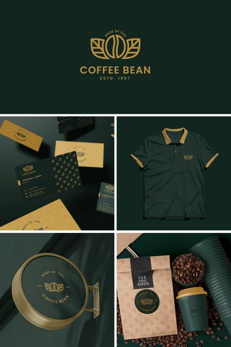 Minimal, elegant, logo for a coffee shop with branding or brand identity. Restaurant Visual Identity Design, Elegant Cafe Logo, Clean Branding Design Visual Identity, Logo And Brand Identity, Cafe Logos Design, Visual Branding Identity, Coffee Shop Visual Identity, Coffee Identity Design, Branding Design Restaurant