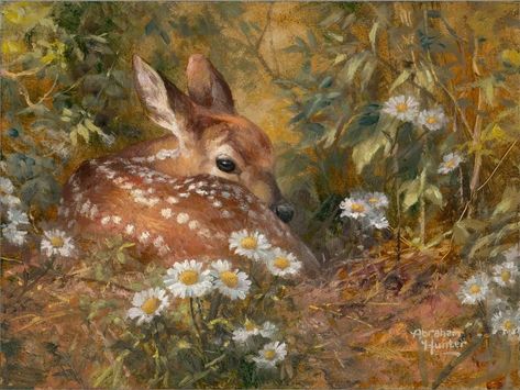 Baby Deer Painting, Arte Sketchbook, Arte Inspo, Fairytale Art, A Deer, Romantic Art, Ethereal Art, Dreamy Art, Classical Art