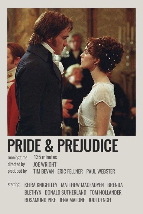 Halloween Costume Movie, Pride & Prejudice Movie, Quote Movie, Romcom Movies, جوني ديب, Pride And Prejudice 2005, Movie Card, Iconic Movie Posters, Girly Movies