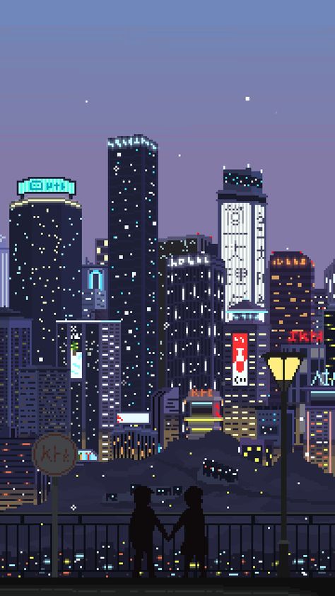 pixel chill - pixel art on Tumblr Pixel Chill, City Pixel Art, Pixel Art Wallpaper, Pixel Video, Pixel City, Pixel Art Landscape, 8 Bit Art, Pixel Art Background, Pixel Animation