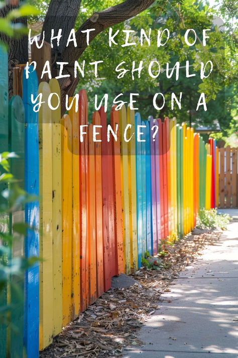 Not sure what kind of paint to use on your fence? 🤔🖌️ Click to explore the best types of paint that ensure durability and a stunning finish in any weather. #FencePainting #DIYHome #OutdoorProjects #HomeImprovement #PaintTypes Painting Privacy Fence Ideas, Outdoor Fence Painting Ideas, Painted Fences Ideas Backyards Easy, Painted Garden Fence Art, Painted Backyard Fence, Wood Fence Painting Ideas, Painted Fence Ideas, Painted Fences Ideas Backyards, Painted Fences Mural