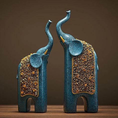 2pcs Elephant Statue| Retro Elephant Sculpture| Vintage Exquisite Decoration| Fengshui Customized Gifts| Unique Home Decor | Lucky gifts Retro Home Office, Shelves Desk, Majestic Elephant, Cabinet Shelves, Feng Shui Decor, Elephant Ornament, Elephant Sculpture, Lucky Gifts, Classic Aesthetic