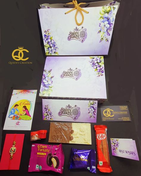 Raksha Bandhan Gift Hamper includes: - kumkum and chawal - 1 rakhi card - rakhi special chocolates / dryfruits no - 1 Horizontal Bag - ⁠1 Slider Box - ⁠3 RakshaBandhan Labels - ⁠1 Best Wishes Tag - ⁠1 Shagun Envelope Note: Rakhi Hamper does't includes rakhi. Rakhi Special, Shagun Envelopes, Rakhi Cards, Raksha Bandhan Gifts, Happy Rakhi, Raksha Bandhan, Best Wishes, Gift Hampers, Chocolates