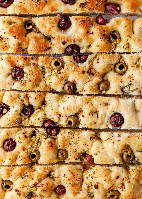 Foccacia Bread, Rosemary Focaccia, Fresh Olives, Lemon Rosemary, Olive Relish, Rosemary Sprigs, Focaccia Bread, Vegan Bread, 200 Calories