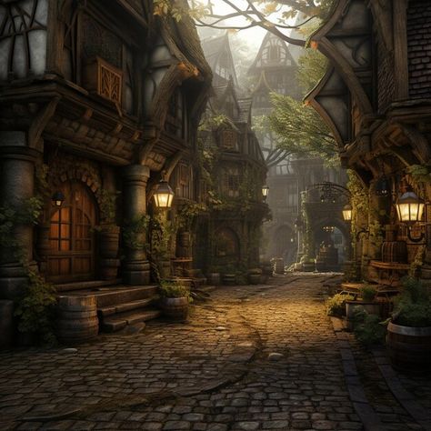 Fantasy Town Square, Fantasy Town Art, Tiny Glade, Fantasy Town, Fantasy Worlds, Fantasy Background, Fantasy Castle, Ap Art, Fantasy Landscape