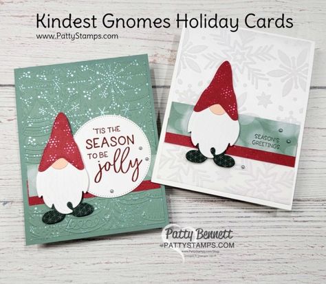 Tricks & Treats Stampin Up Cards, Stampin Up Kindest Gnomes Christmas, Stampin Up Gnomes 2022, Stampin Up Gnome Christmas Cards, Stampin Up Gnomes, Cards With Gnomes, Kindness Gnomes, Penguin Punch, Gnome Projects