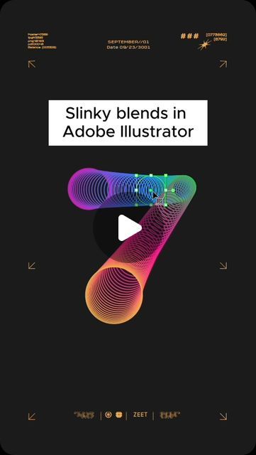 ZEET on Instagram: "Type Tricks [7] - Slinky blends in Adobe Illustrator. . . . . #adobeillustrator #graphicdesign #adobeillustratortutorial #howto #posterdesign #graphicdesigntips" Slinky Illustration, Adobe Illustrator Tutorials Beginner How To Use, 3d Effect In Illustrator Tutorial, Adobe Illustrator Inflate, Typography Hacks Illustrator, Illustrator Tricks, How To Add Texture In Illustrator, Adobe Illustrator Tutorials, Graphic Design Tips