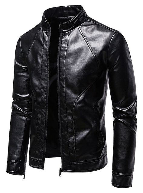 Mens Jackets Fall, Pvc Jacket, Business Jacket, Winter Fashion Coats, Faux Leather Biker Jacket, Pu Leather Jacket, Leather Jacket Outfits, Men's Leather Jacket, Fall Fabric