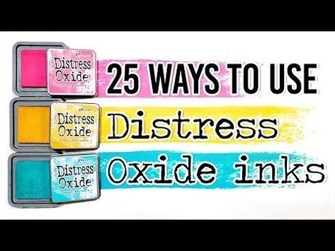 25 Distress Oxide Ink Techniques - Mixed Media Art Journal - YouTube Art Journaling Supplies, Distress Ink Techniques, Ink Techniques, Mixed Media Art Journal, Mixed Media Art Techniques, Tim Holtz Distress Ink, Ink Paintings, Distress Oxide Ink, Distress Oxides