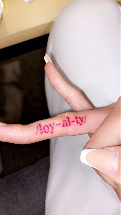 #tattoo #tattooideas #tattooart #loyalty #redtattoo #nails Loyalty Hand Tattoo, Loyalty Tattoo For Women Ideas, Loyalty Out Values Everything Tattoo, Loyalty Over Love Tattoo, Loyalty Tattoo Designs, Lil Tattoos, Fierce Tattoo, Loyalty Tattoo, Loyal Person