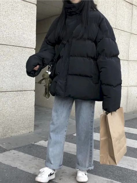 Puffer Outfit, Mens Down Parka, Padded Jacket Women, Oversized Parka, Puffer Jacket Outfit, Oversized Puffer Jacket, Jacket Korean, Bubble Coat, Oversized Puffer