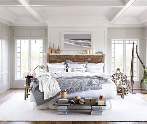 New England Style - Coastal - Bedroom - Glasgow - by Houseology Design Group Limited | Houzz UK New England Style Bedroom, Driftwood Bedroom, England Bedroom, Hamptons Style Bedroom, New England Bedroom, Driftwood Headboard, New England Decor, New England Interior, New England Style Homes