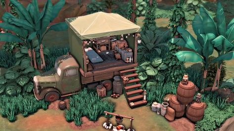 Jungle Travelers Camp | Patreon Sims 4 Selvadorada, Sims 4 Builds, Cc The Sims 4, Witchy House, The Sims 4 Lots, The Sims 4 Packs, Sims 4 House Design, Jungle Adventure, Sims House Design