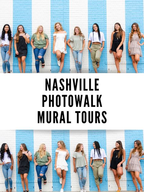 How To Pose In Front Of A Mural, Posing In Front Of Mural, Mural Poses, Nashville Photoshoot, Nashville Family Photos, Nashville Photo Spots, Nashville Pics With Friends, Nashville Looks Good On You Mural, Murals In Nashville Tn