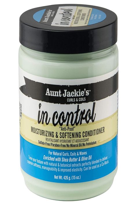 Aunt Jackie's in control 15oz - "Anti-Poof" Moisturizing & Softening Conditioner Brand: SheaMoisture Item Form: Cream Material Feature: Natural Hair Type: Frizzy Product Benefits: Moisturizing, Softening, Nourishing For brittle hair; with natural extracts and proteins Nourishes and deep conditions frizzy hair and hard-to-manage hair. Texturized Hair, Low Porosity Hair Products, Hair Porosity, Natural Curls Hairstyles, Moisturizing Conditioner, Brittle Hair, Deep Conditioner, Virgin Olive Oil, Extra Virgin