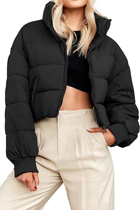 Puffy Winter Coat, Oversized Puffer Jacket, Winter Crops, Heavy Snow, Winter Puffer Jackets, Cropped Puffer Jacket, Stand Collar Jackets, Puffy Jacket, Jacket Long