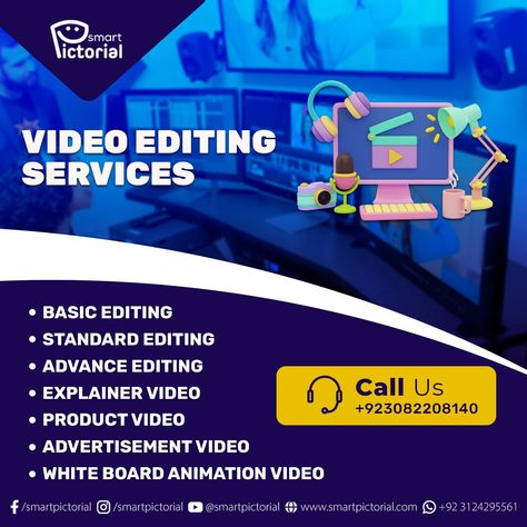 Video editing and animation service for your business https://smartpictorial.com/video-and-animation/ Smart Pictorial provides the most affordable digital solution with creative and quality work. #smartpictorial #videoeditor #logoanimation #LogoDesign #adsproduction #Ads #commercial #intro #outros #trailers #explainers #motiongraphics #VFX Editing Poster, Easy Video Editing, Whiteboard Video Animation, Digital Advertising Design, Whiteboard Animation, Minecraft Wallpaper, Graphic Design Flyer, Sale Flyer, Poster Ideas