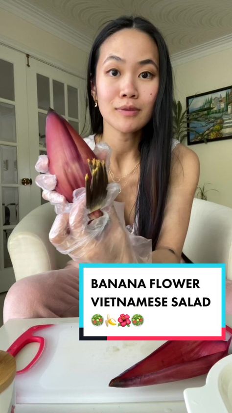 Banana flower Vietnamese salad Banana Flower Recipe, Banana Flower, Flower Food, Salad, The Creator, Flowers