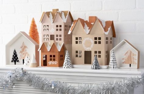 Diy Christmas Village Houses, Gingerbread Display, Family Christmas Crafts, Plaid Online, Diy Christmas Village Displays, Christmas Palette, Paper Mache Christmas, Easy Holidays Crafts, Diy Christmas Village