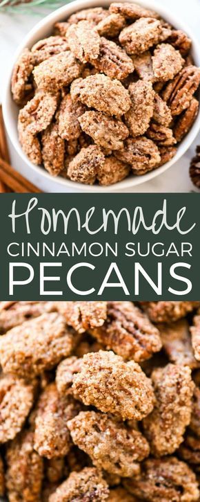 Cinnamon Sugar Pecans, Sugar Pecans, Sugared Pecans, Cinnamon Pecans, Roasted Pecans, Nut Recipes, Pecan Recipes, Candied Pecans, Köstliche Desserts