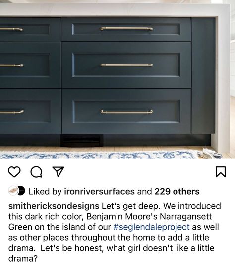 Bm Narragansett Green, Narragansett Green, Emerald Green Paint, Farmhouse Reno, Painted Island, Drop Zone, Favorite Paint Colors, Green Paint Colors, Empty Nest