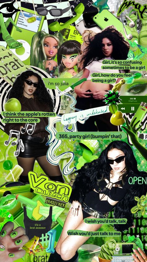 brat charli xcx #brat #charlixcx #music #vibes #aesthetic #bratsummer #green #limegreen #imsojulia #365partygirl Charli Xcx Brat Aesthetic, Charli Xcx Aesthetic, Music Vibes Aesthetic, Brat Charli, Brat Aesthetic, Music Vibes, Music Artist, Charli Xcx, Screen Savers