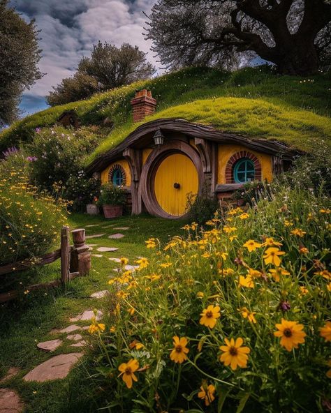 Bag End, Casa Hobbit, Earthship Home, Earth Sheltered, Underground Homes, Hobbit Hole, Movie Set, Hobbit House, Movie Sets