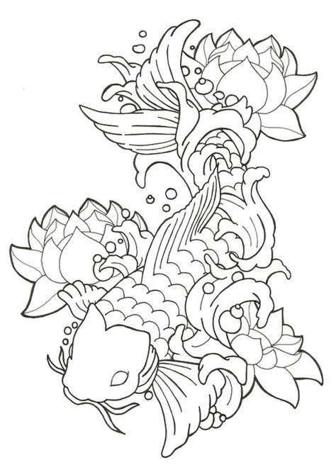 25 Interesting Koi Fish Coloring Pages For Your Toddlers Koi Fish Colors, 27 Tattoo, Fish Coloring, Koi Fish Drawing, Fish Coloring Page, Koi Art, Koi Tattoo, Koi Fish Tattoo, Easy Coloring