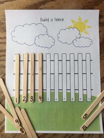 Build A Fence, Farm Preschool, Preschool Units, Farm Activities, Numbers Preschool, Math Activity, Math Activities Preschool, Preschool Lessons, Farm Theme