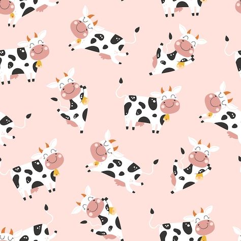 Animal Design Illustration, Cow Wallpaper, Fabric Wrapping, Cow Print Wallpaper, Textile Wallpaper, Cartoon Cow, Social Media Photography, Beautiful Art Pictures, Cute Cow