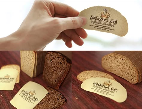 20+ business card design ideas to help you seal the deal - Flipsnack Blog Bread Card, Food Business Card, Examples Of Business Cards, Bakery Business Cards, Name Card Design, Photography Business Cards, Identity Branding, Graphic Design Business, Business Card Inspiration