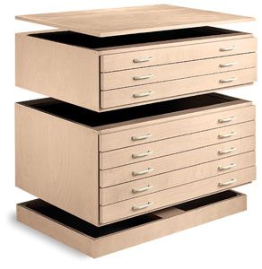 SMI Unfinished Natural Birch Stackable Files - Blick Art Materials Flat File Cabinet, Art Studio Storage, File Ideas, Studio Storage, Art Rooms, Flat File, Art Studio Organization, Flat Files, Craft Cabinet