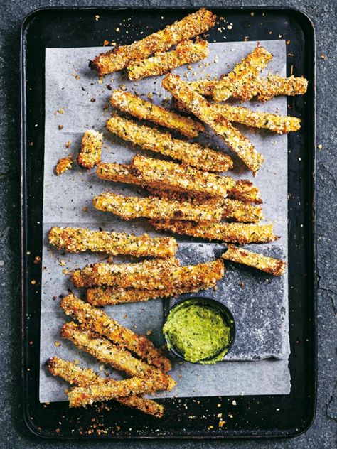 Crunchy quinoa and thyme tofu chips Tofu Chips, Tofu Fries, Quinoa Tofu, Crunchy Quinoa, Parsnip Chips, Crusted Tofu, Donna Hay Recipes, Harissa Recipes, Kale Chip Recipes