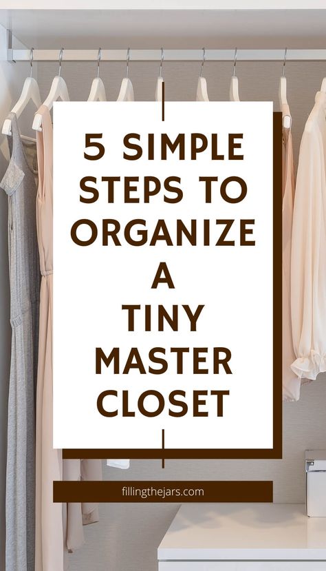 How To Organize Small Closets Bedrooms, Small Master Closet Organization Ideas Bedroom, Organize Tiny Closet, How To Organize Clothes In Closet, Minimalist Closet Organization Ideas, How To Organize A Small Closet, Reach In Closet Organization, Clothes Closet Organization Ideas, Small Deep Closet