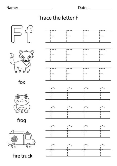 Learning English alphabet for kids. Letter F. Letter F Worksheets Kindergarten, Letter F Tracing Worksheets, F Worksheet, English Alphabet For Kids, F Letter, Kids Alphabet, Alphabet Worksheets Kindergarten, Work Sheet, Worksheets Kindergarten