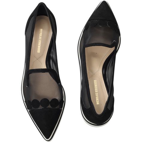 Nicholas Kirkwood Quantum Alona Microsole Loafer ($520) ❤ liked on Polyvore featuring shoes, loafers, flats, leather shoes, black leather loafers, black pointed toe flats, leather pointed toe flats and flat shoes Black Pointed Toe Flats, Black Flats Shoes, Pointy Toe Flats, Nicholas Kirkwood, Black Leather Loafers, Black Leather Shoes, Fabulous Shoes, Pointed Toe Flats, Shoes Loafers