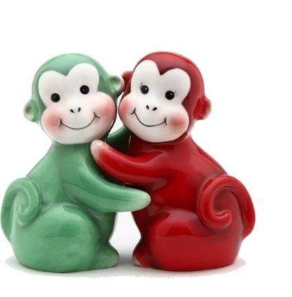 Appletree Design Monkey Salt and Pepper Set Salt N Peppa, Red Monkey, Vintage Salt And Pepper Shakers, Salt N Pepper, Salt Shaker, Ceramic Animals, Salt And Pepper Set, Salt And Pepper Shaker, Salt And Pepper Shakers