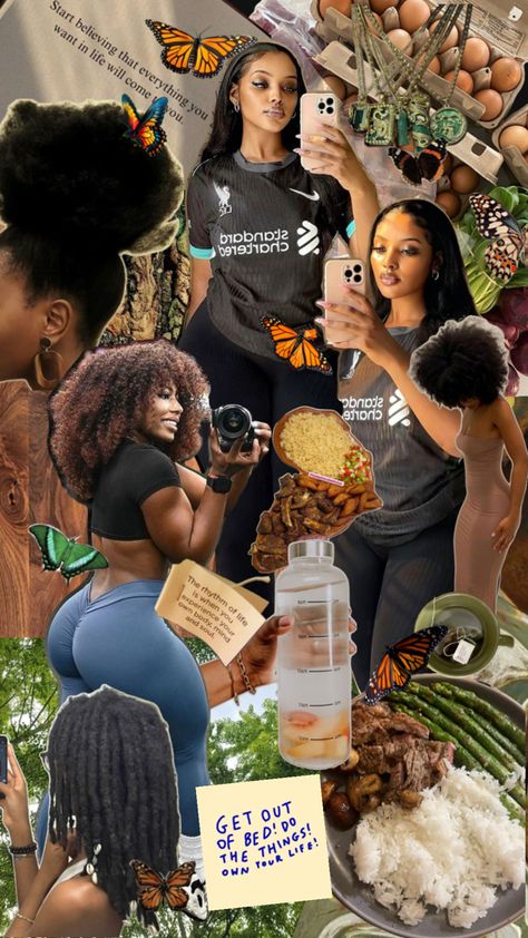 Fitness Healthy Life Aesthetic Black Women, Black Woman Workout Aesthetic, Black Woman Health, Health Black Women, Working Out Black Women, Body Goals Vision Board Summer, Black Women Working Out, Black Fitness Aesthetic, Workout Aesthetic Black Women