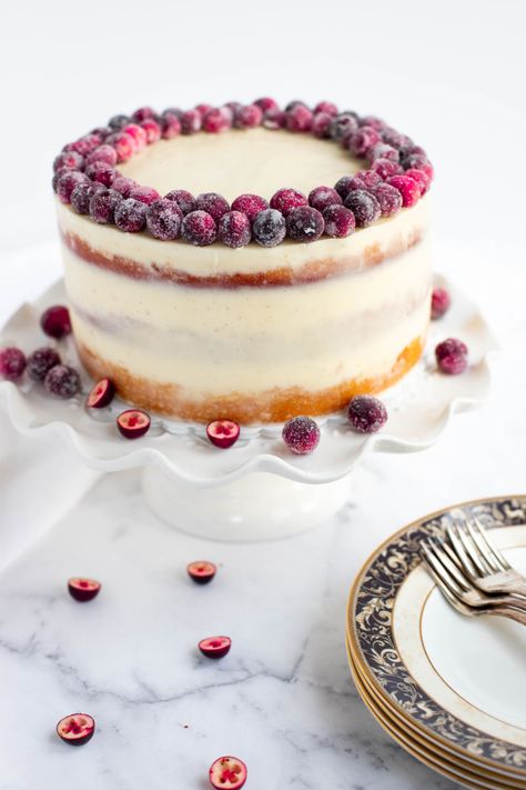 Orange Butter Cake with Cranberry Curd - Bakes by Brown Sugar Orange Butter Cake, Cranberry Curd, Cranberry Orange Cake, Orange Butter, Cranberry Dessert, Vegan Wedding Cake, Cranberry Cake, Cake Buttercream, Recipe Cake